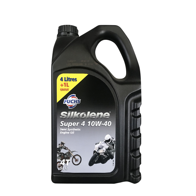 Huile Moto Silkolene Super 4 10W40 4L + 1L Gratuit Huile Moto Silkolene Super 4 10W40 4L + 1L Gratuit